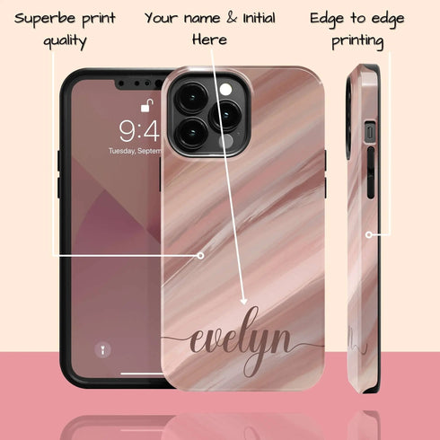 Acrylic Brushstrokes Custom Name iPhone Case